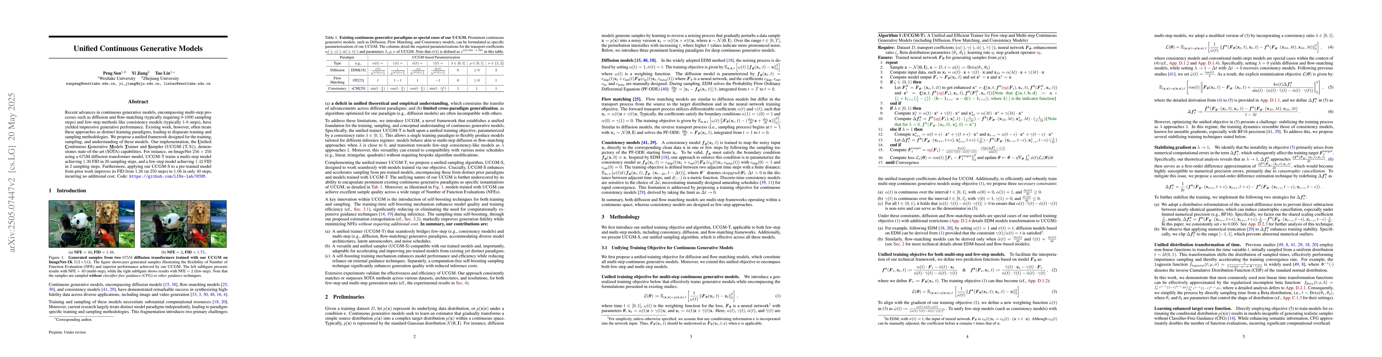 Thumbnail for Unified Continuous Generative Models