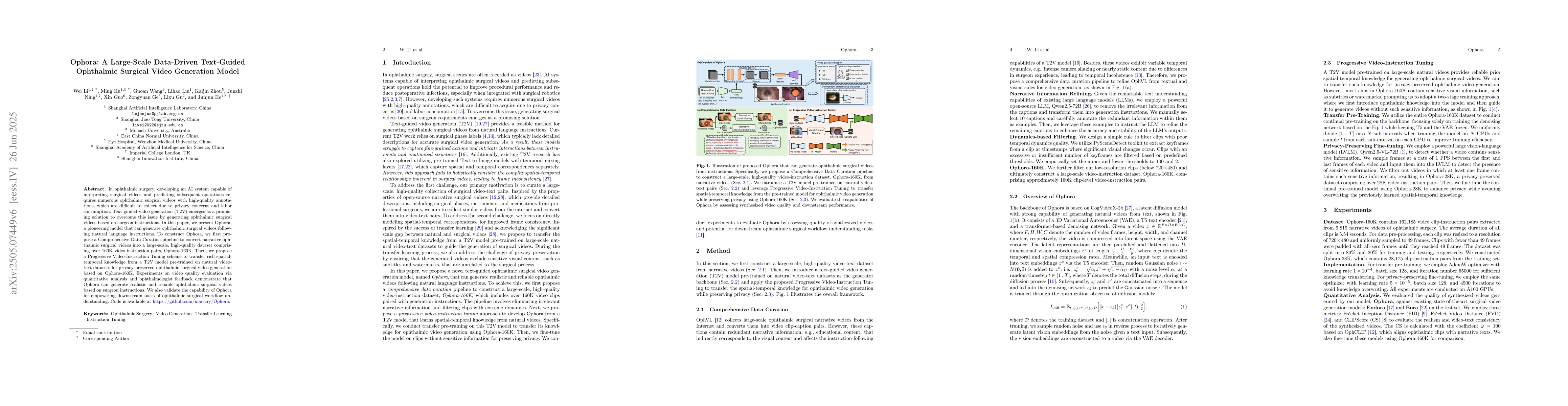 Thumbnail for Ophora: A Large-Scale Data-Driven Text-Guided Ophthalmic Surgical Video
  Generation Model