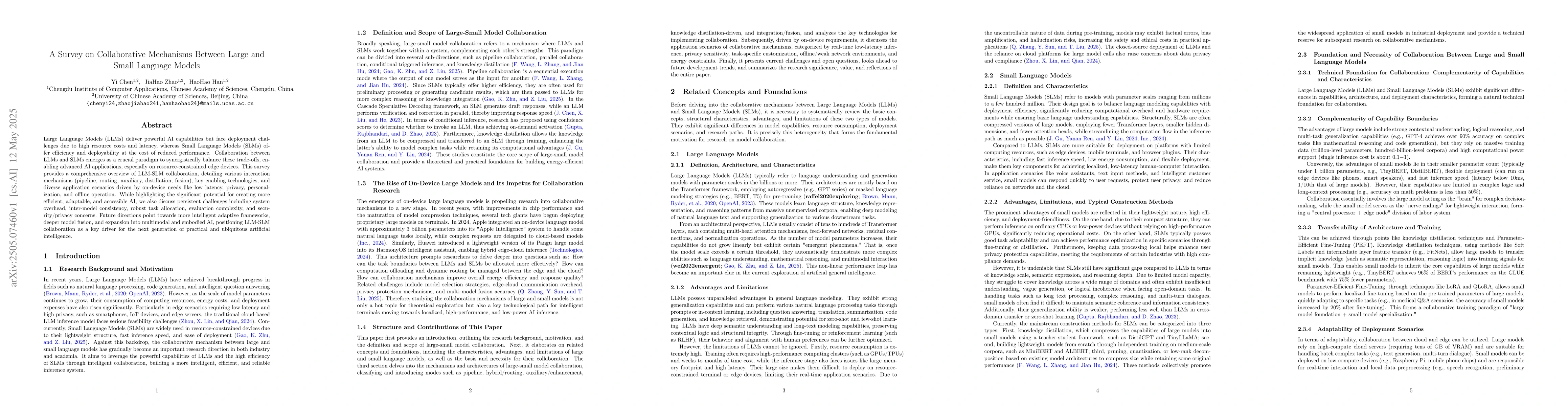 Thumbnail for A Survey on Collaborative Mechanisms Between Large and Small Language
  Models