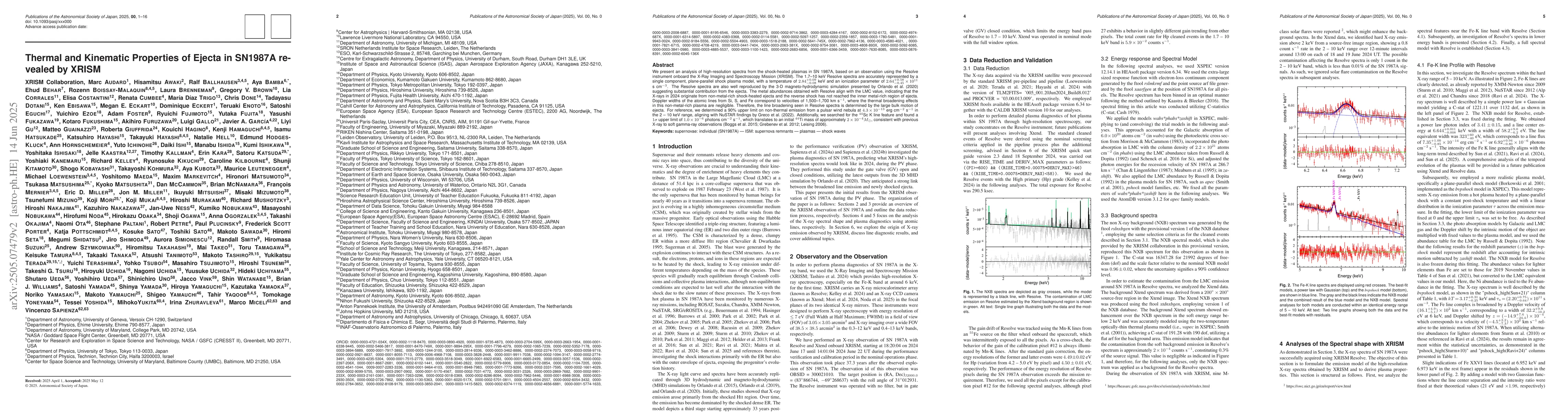 Thumbnail for Thermal and Kinematic Properties of Ejecta in SN1987A revealed by XRISM