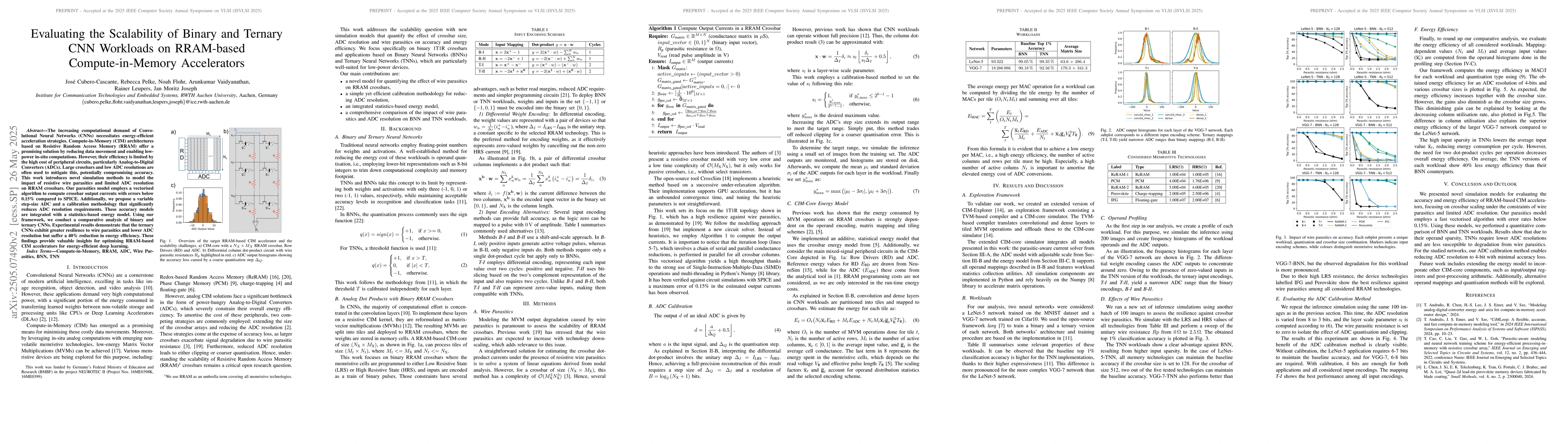 Thumbnail for Evaluating the Scalability of Binary and Ternary CNN Workloads on
  RRAM-based Compute-in-Memory Accelerators