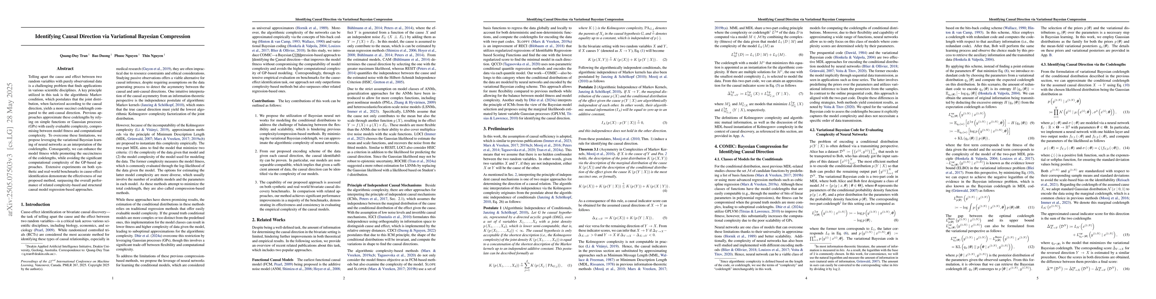 Thumbnail for Identifying Causal Direction via Variational Bayesian Compression