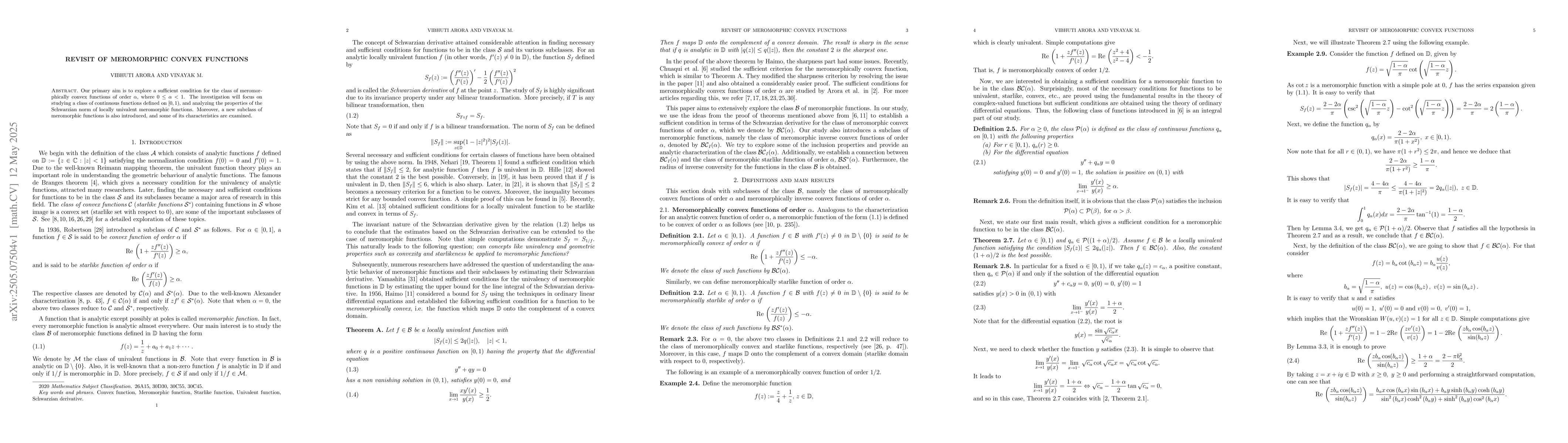 Thumbnail for Revisit Of Meromorphic Convex Functions