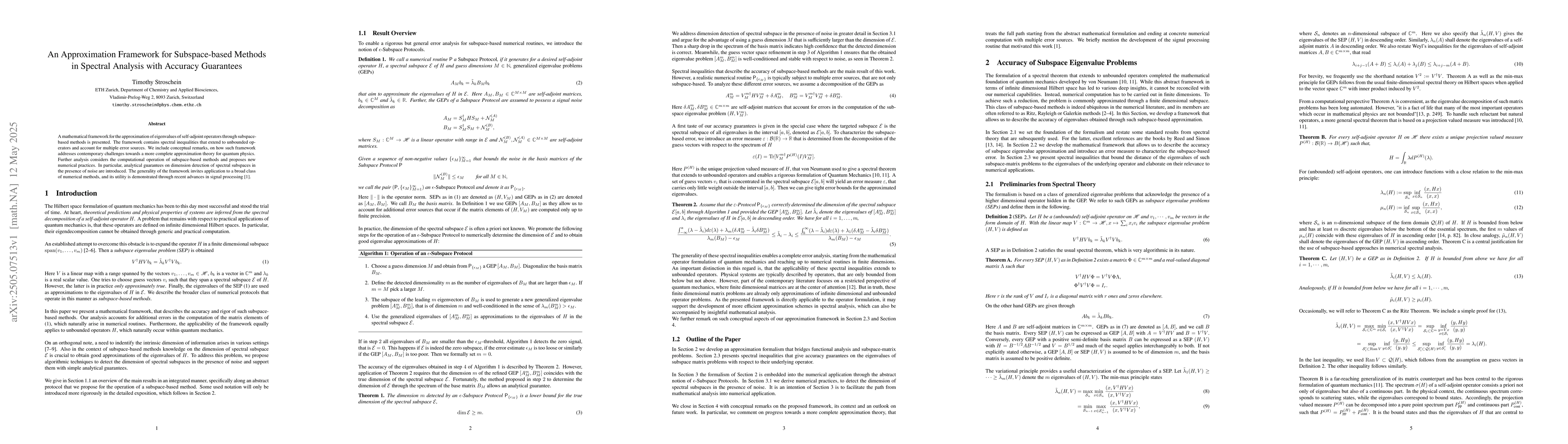 Thumbnail for An Approximation Framework for Subspace-based Methods in Spectral
  Analysis with Accuracy Guarantees