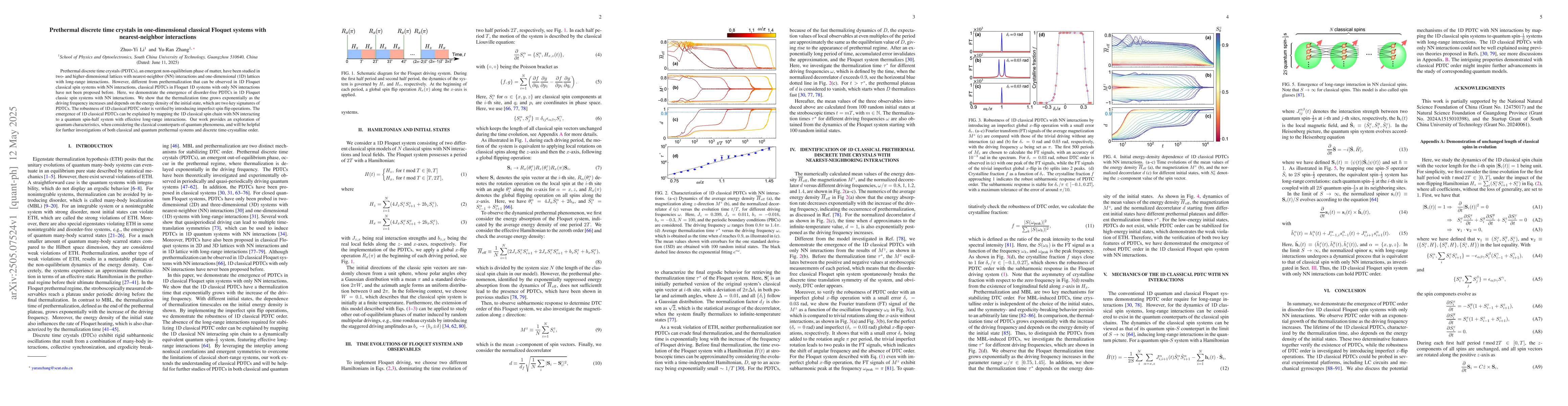 Thumbnail for Prethermal discrete time crystals in one-dimensional classical Floquet
  systems with nearest-neighbor interactions