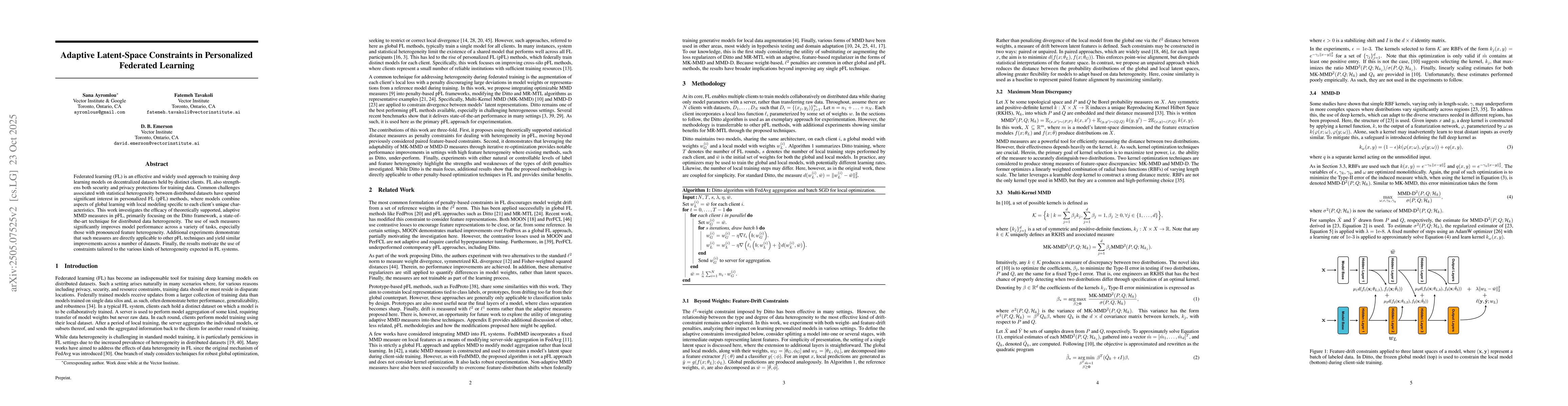 Thumbnail for Adaptive Latent-Space Constraints in Personalized Federated Learning