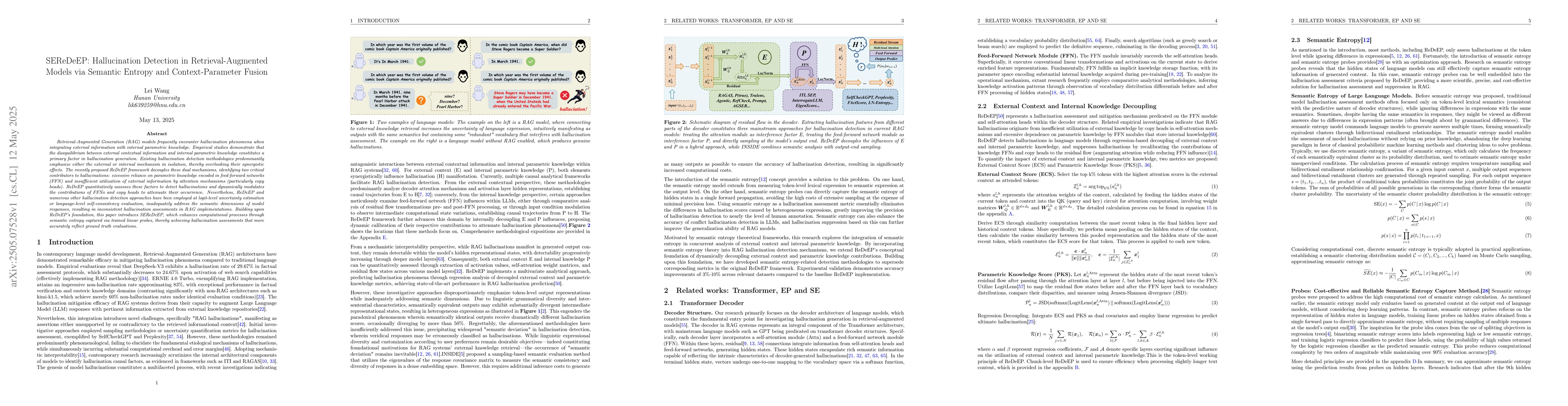 Thumbnail for SEReDeEP: Hallucination Detection in Retrieval-Augmented Models via
  Semantic Entropy and Context-Parameter Fusion