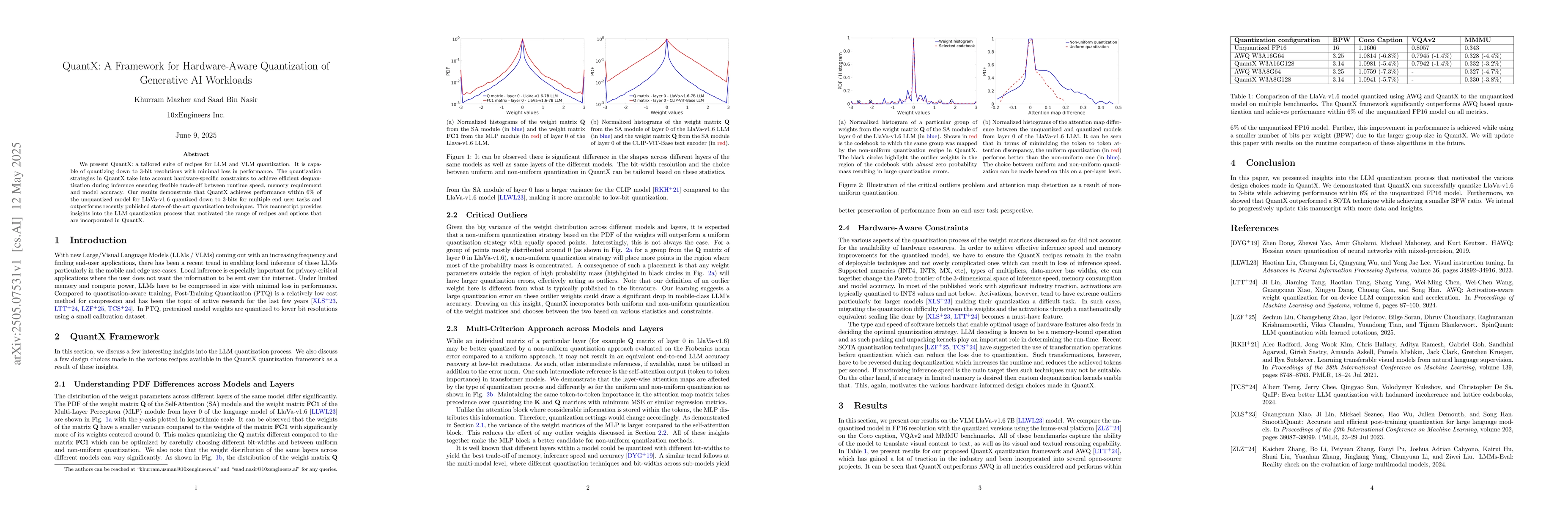Thumbnail for QuantX: A Framework for Hardware-Aware Quantization of Generative AI
  Workloads