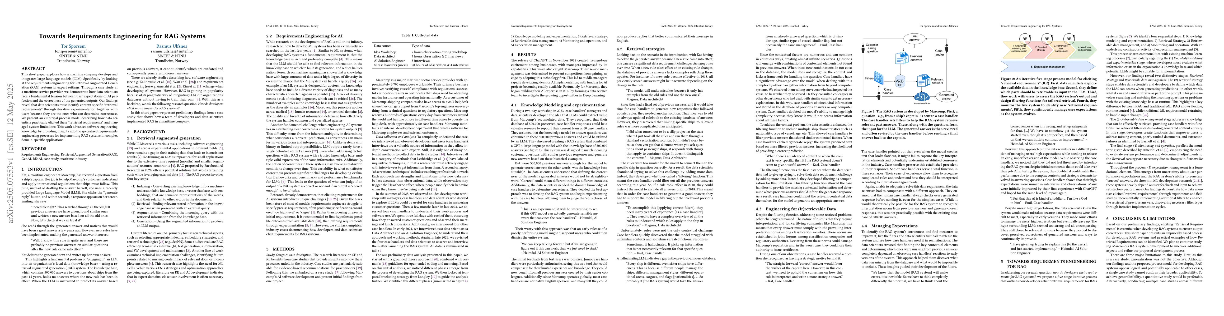Thumbnail for Towards Requirements Engineering for RAG Systems