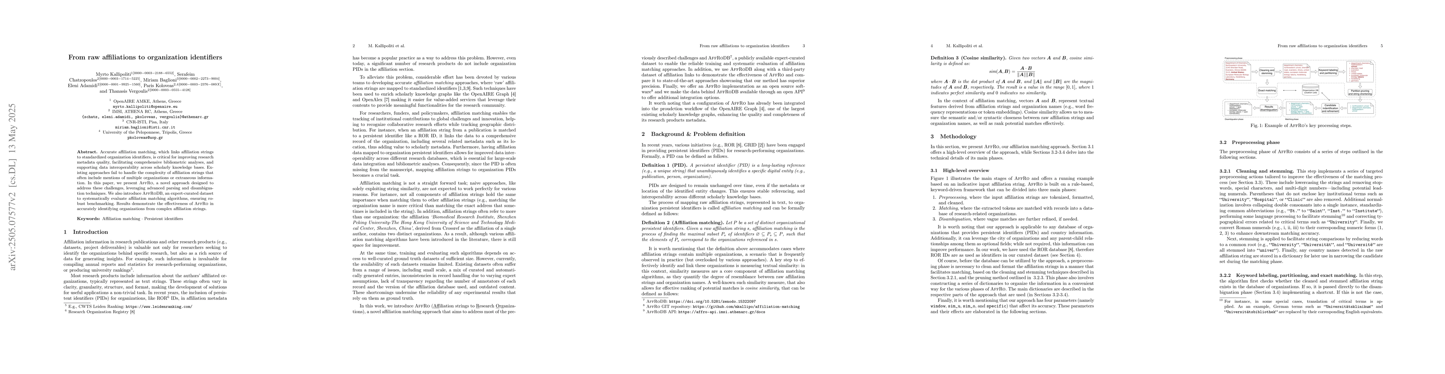 Thumbnail for From raw affiliations to organization identifiers