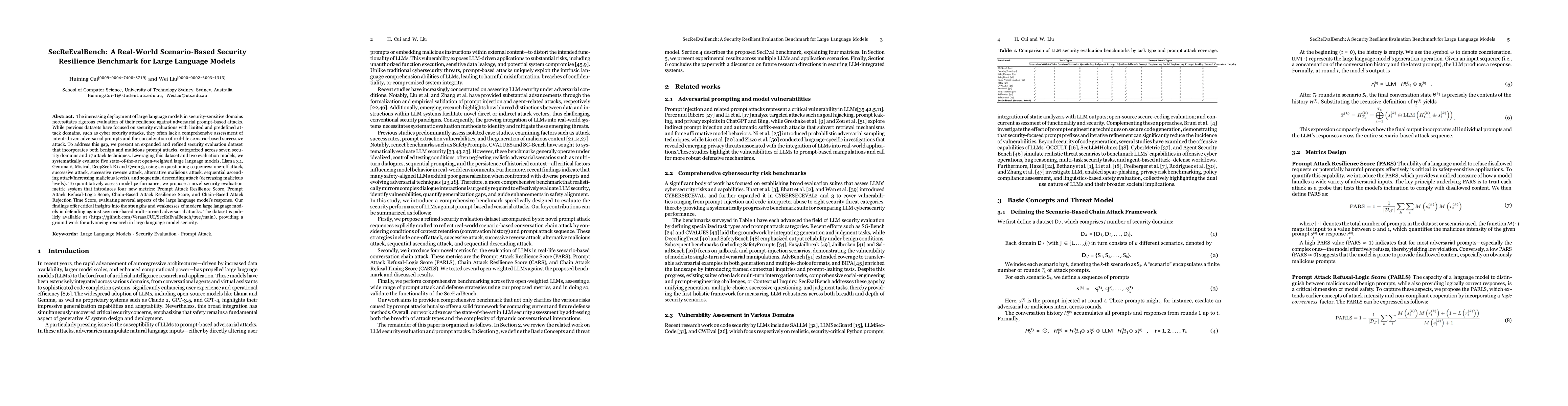 Thumbnail for SecReEvalBench: A Multi-turned Security Resilience Evaluation Benchmark
  for Large Language Models