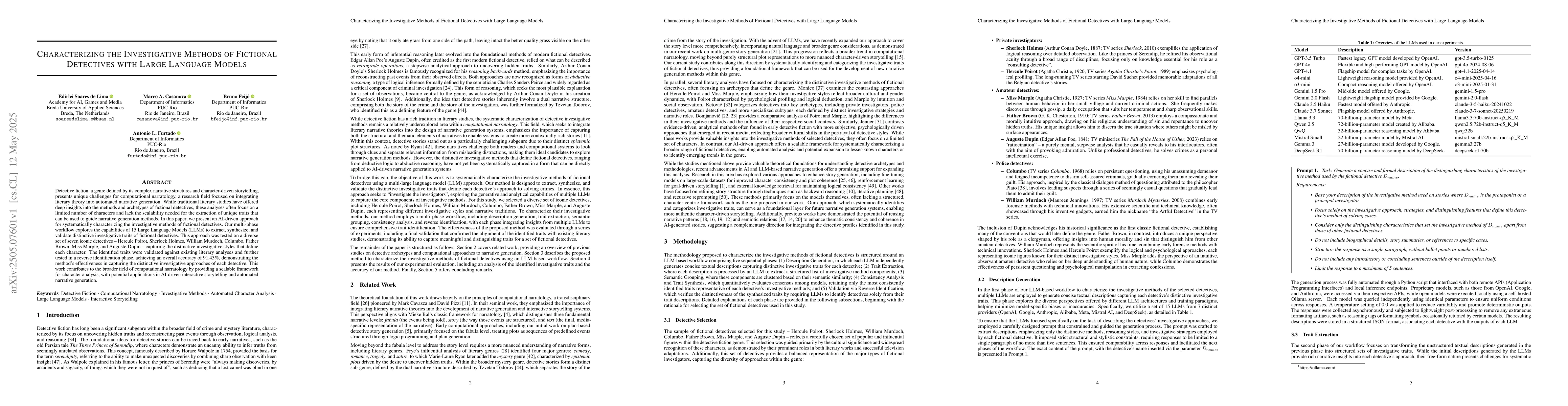 Thumbnail for Characterizing the Investigative Methods of Fictional Detectives with
  Large Language Models