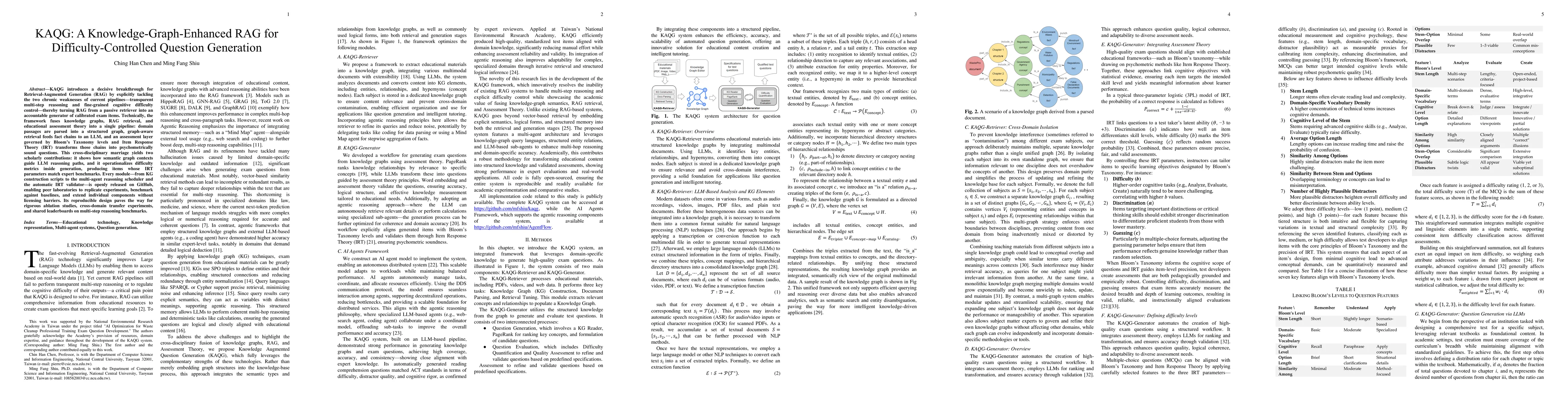 Thumbnail for KAQG: A Knowledge-Graph-Enhanced RAG for Difficulty-Controlled Question
  Generation