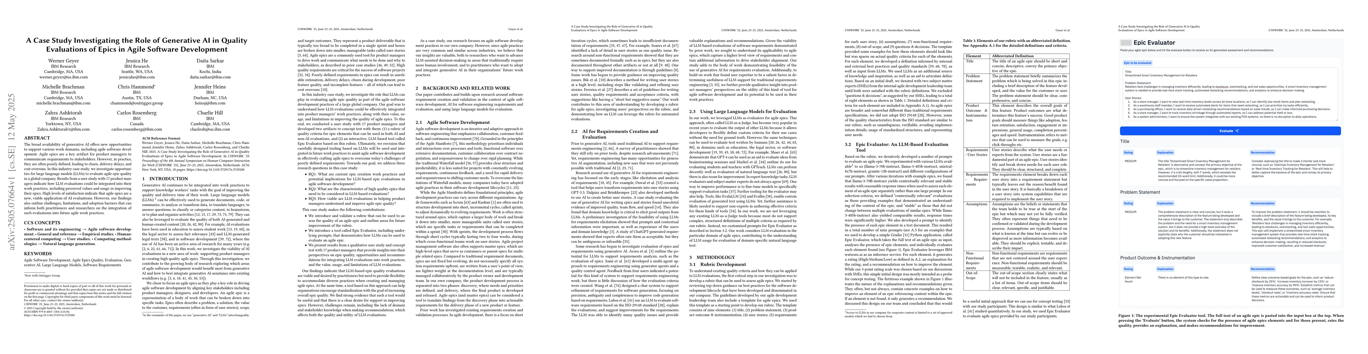 Thumbnail for A Case Study Investigating the Role of Generative AI in Quality
  Evaluations of Epics in Agile Software Development