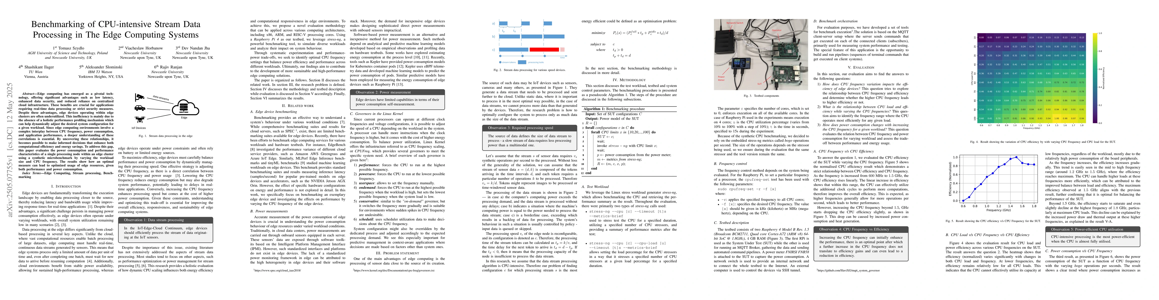 Thumbnail for Benchmarking of CPU-intensive Stream Data Processing in The Edge
  Computing Systems