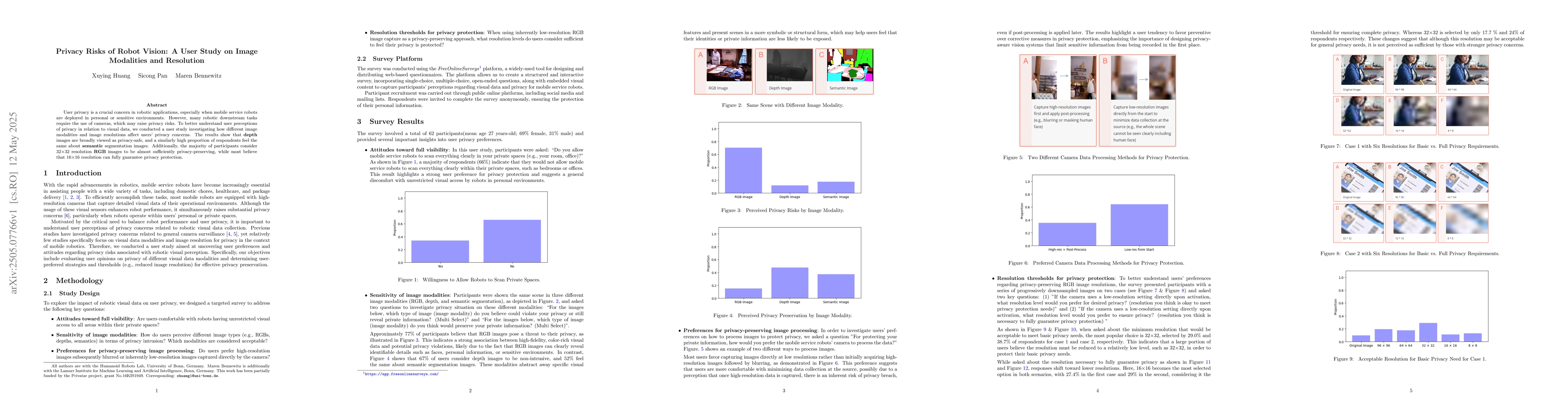 Thumbnail for Privacy Risks of Robot Vision: A User Study on Image Modalities and
  Resolution