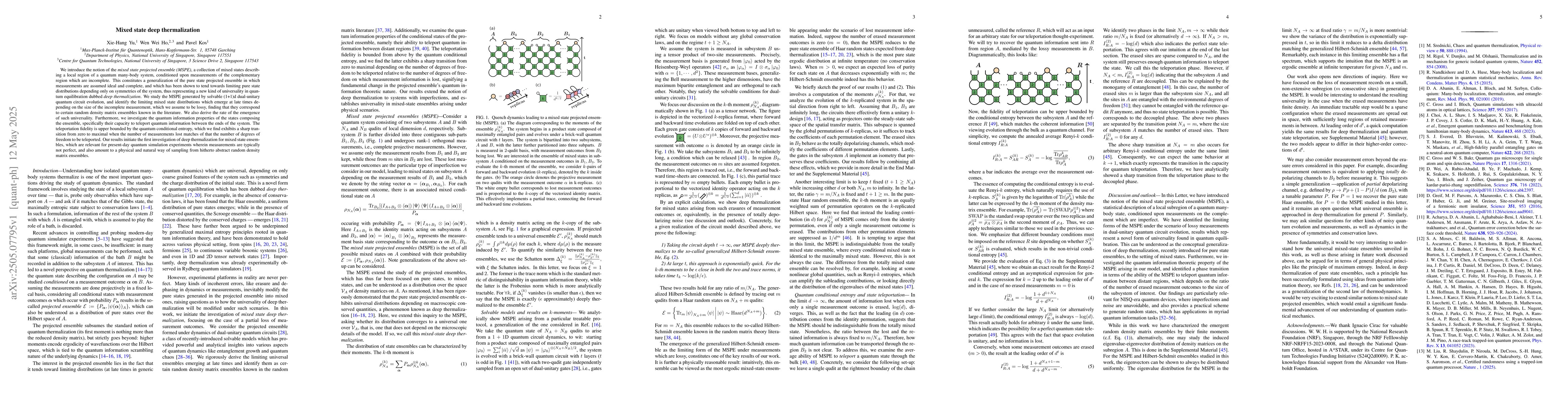 Thumbnail for Mixed state deep thermalization