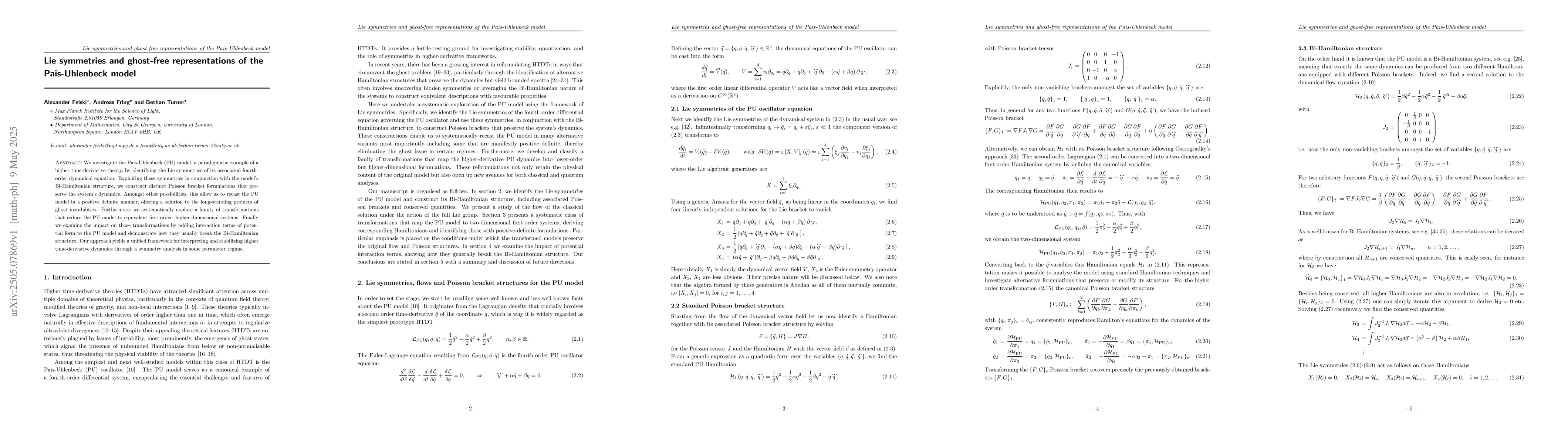 Thumbnail for Lie symmetries and ghost-free representations of the Pais-Uhlenbeck
  model