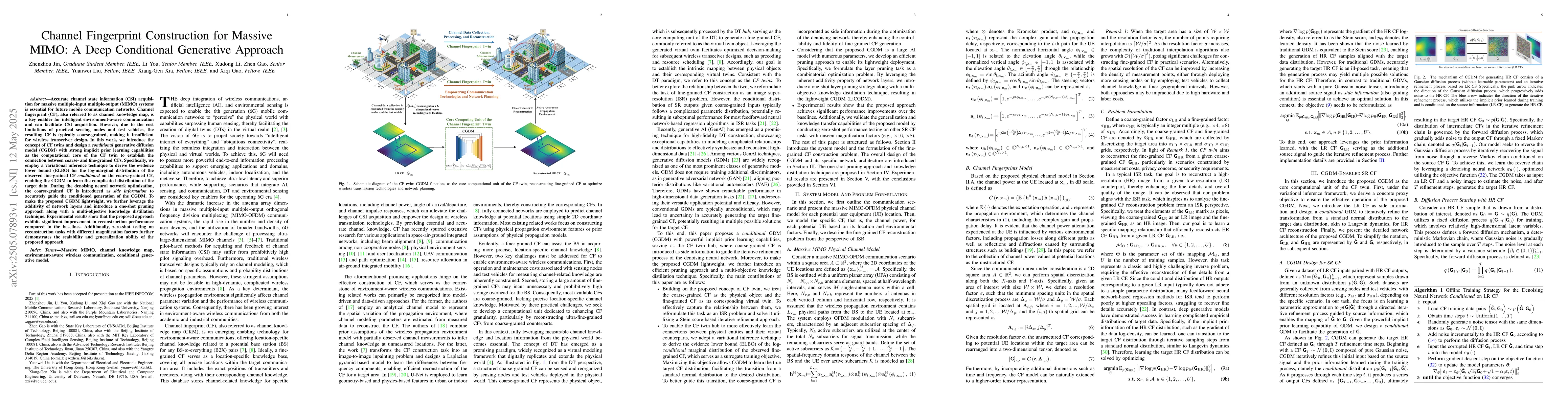 Thumbnail for Channel Fingerprint Construction for Massive MIMO: A Deep Conditional
  Generative Approach