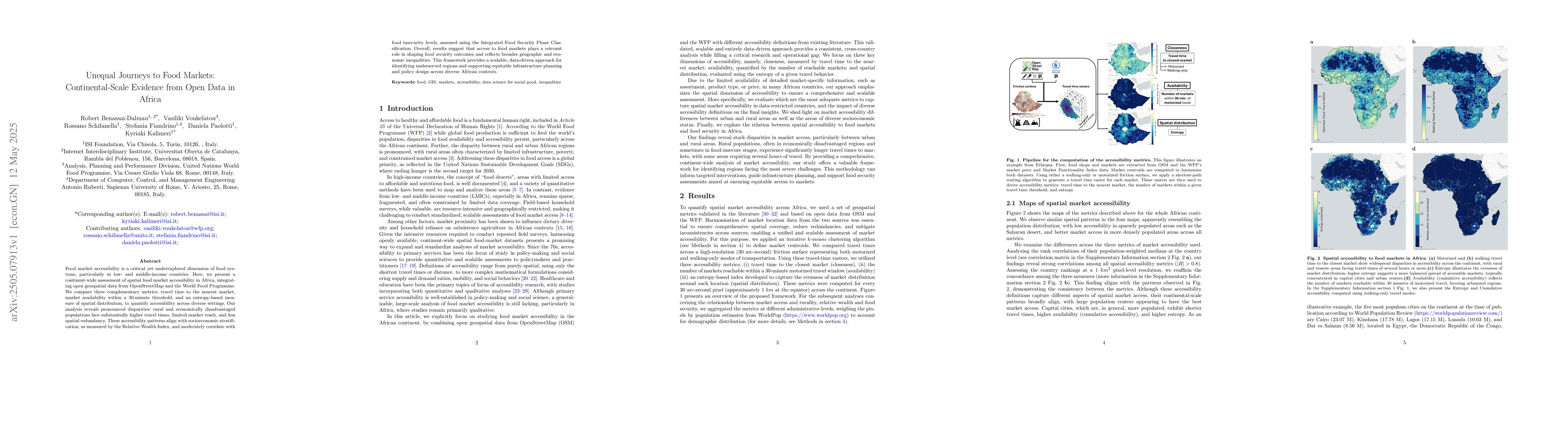 Thumbnail for Unequal Journeys to Food Markets: Continental-Scale Evidence from Open
  Data in Africa