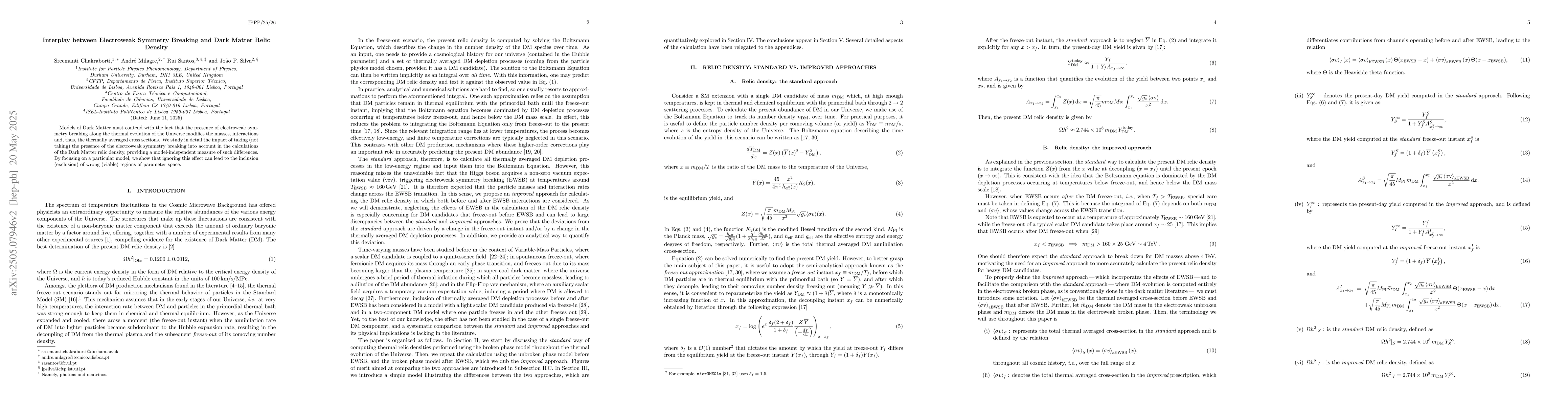 Thumbnail for Interplay between Electroweak Symmetry Breaking and Dark Matter Relic
  Density