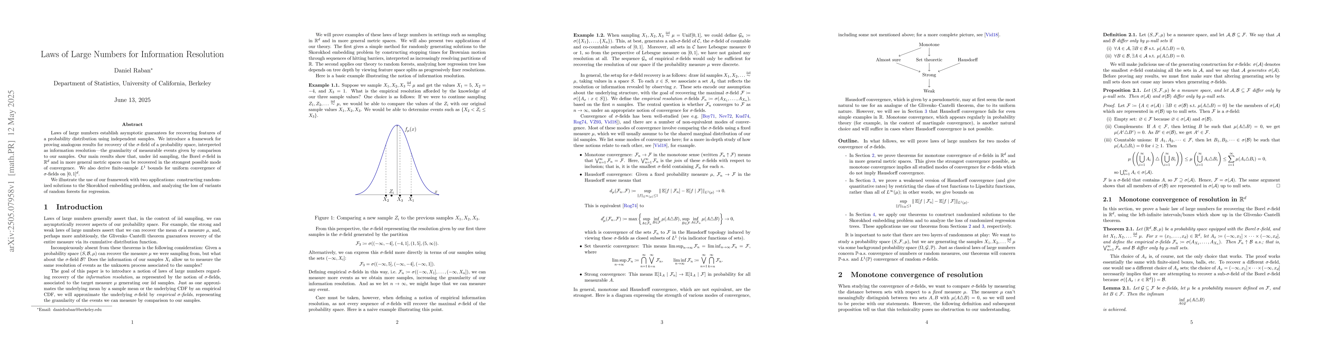 Thumbnail for Laws of Large Numbers for Information Resolution