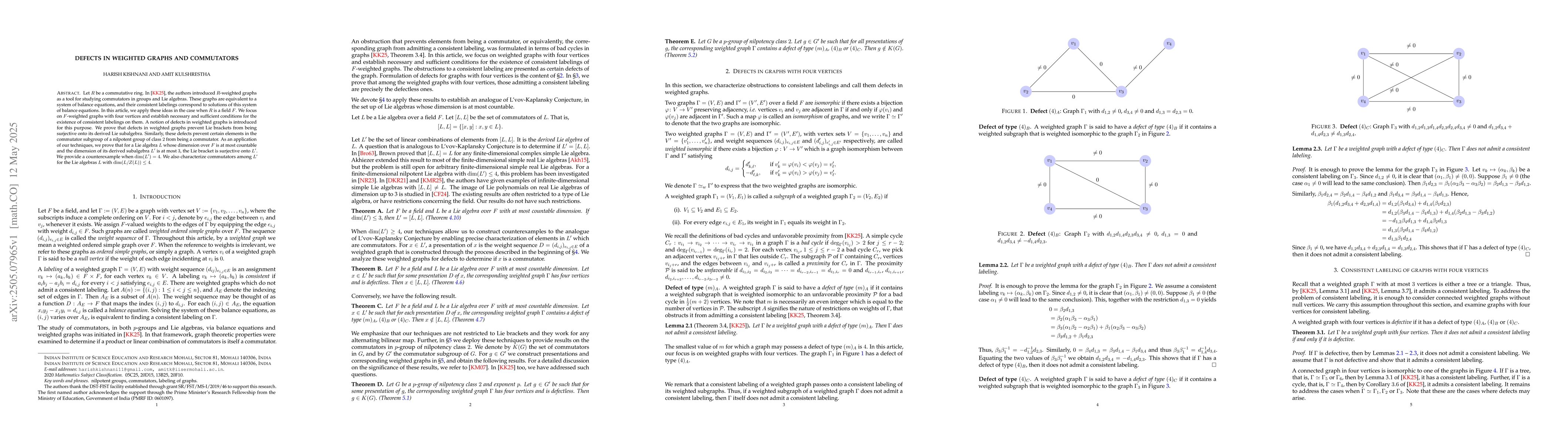 Thumbnail for Defects in weighted graphs and Commutators