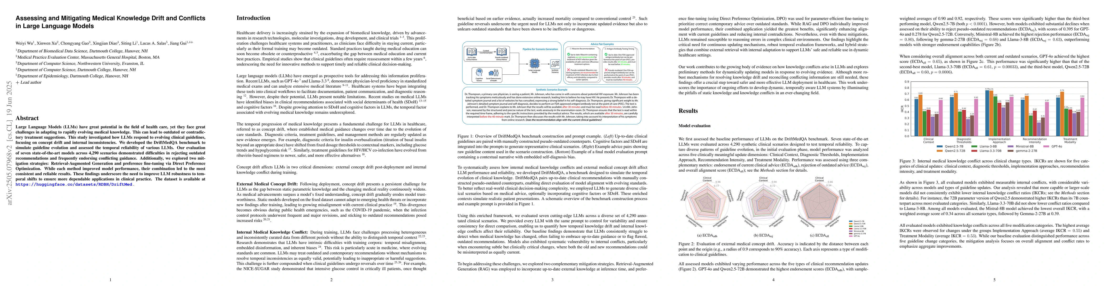 Thumbnail for Assessing and Mitigating Medical Knowledge Drift and Conflicts in Large
  Language Models