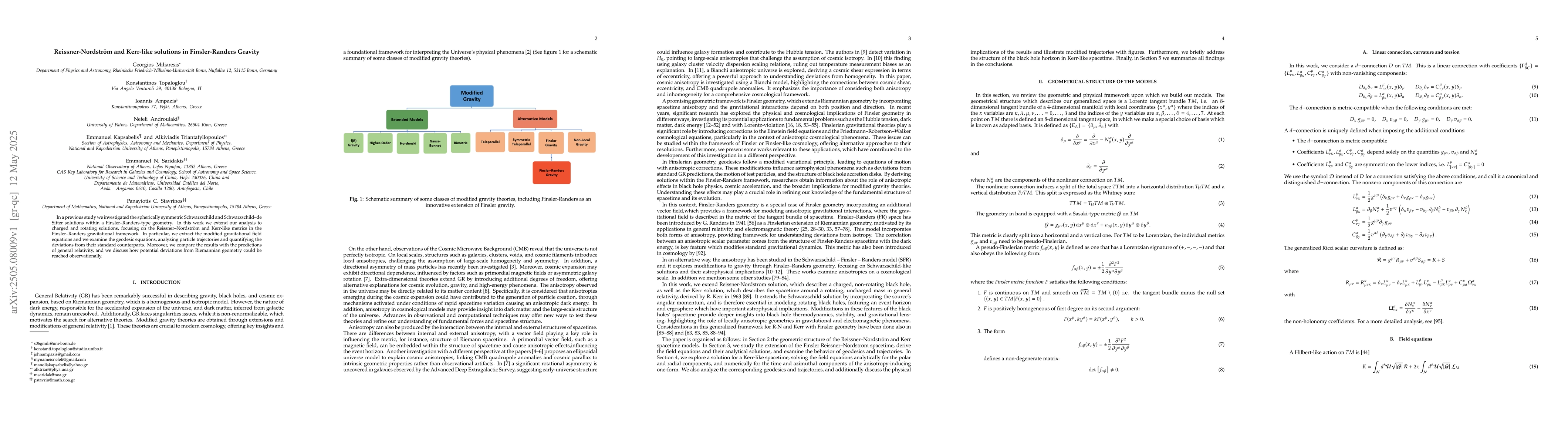 Thumbnail for Reissner-Nordström and Kerr-like solutions in Finsler-Randers Gravity