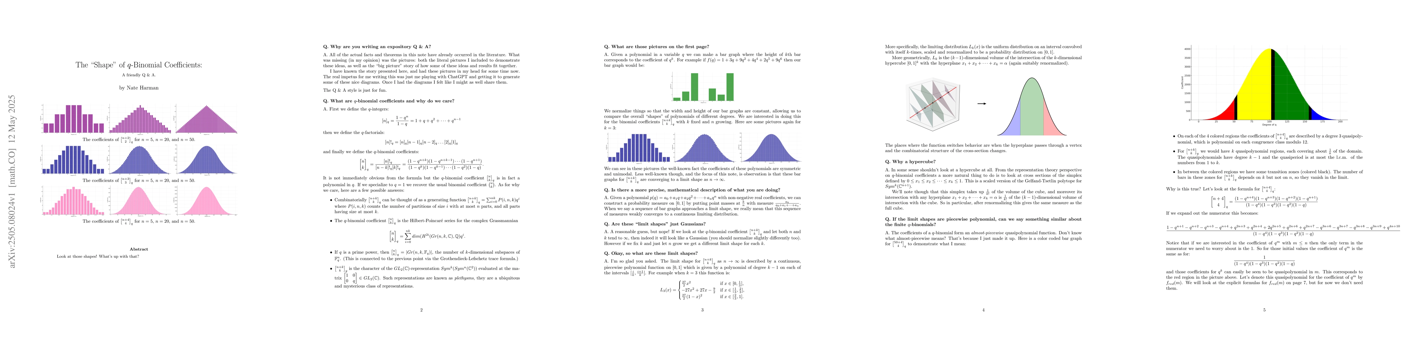 Thumbnail for The "Shape" of q-Binomial Coefficients
