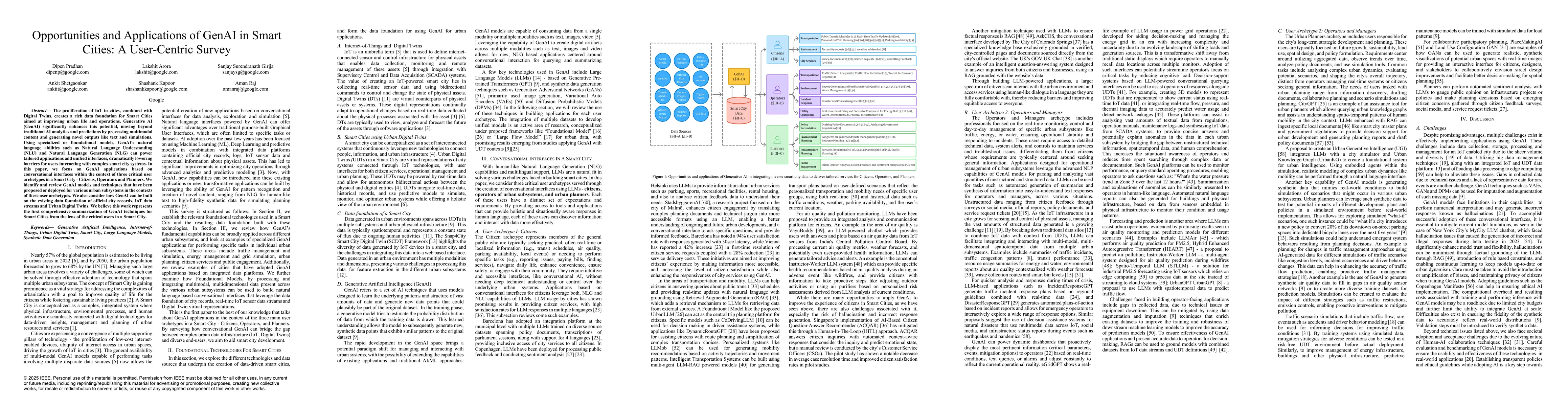 Thumbnail for Opportunities and Applications of GenAI in Smart Cities: A User-Centric
  Survey