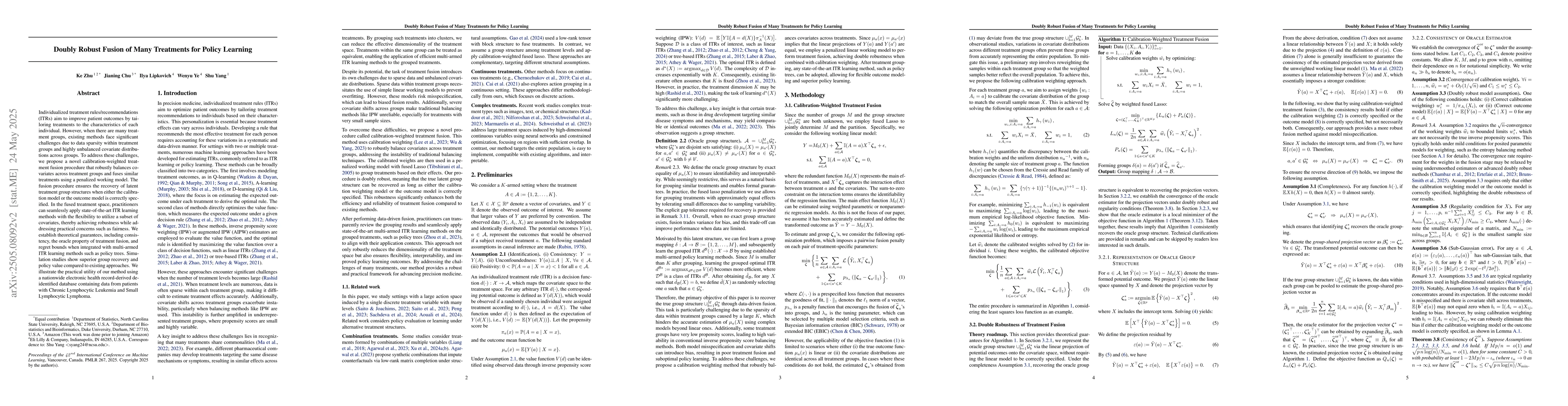 Thumbnail for Doubly Robust Fusion of Many Treatments for Policy Learning