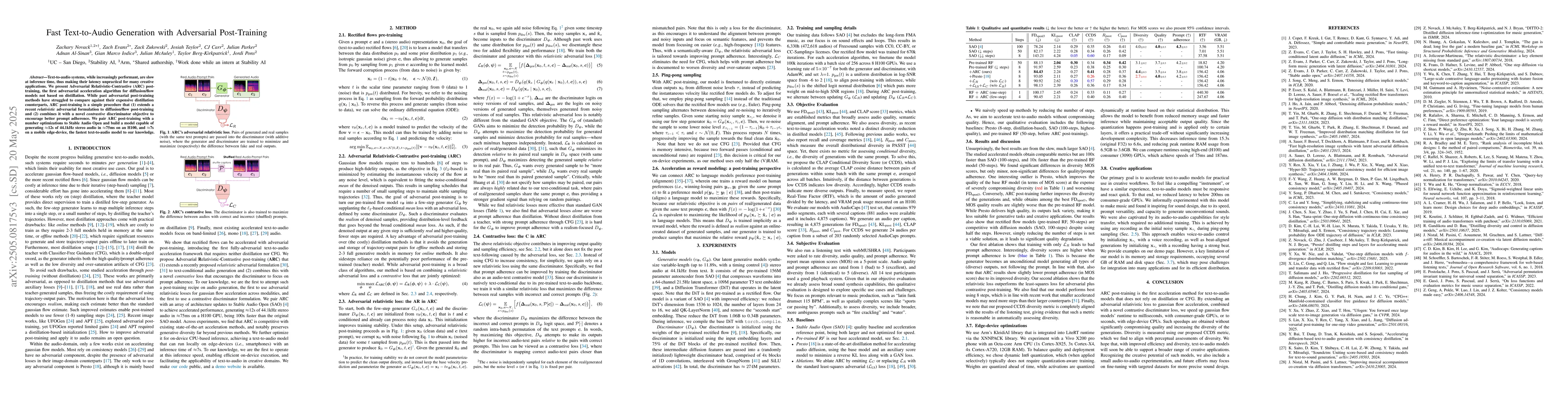 Thumbnail for Fast Text-to-Audio Generation with Adversarial Post-Training