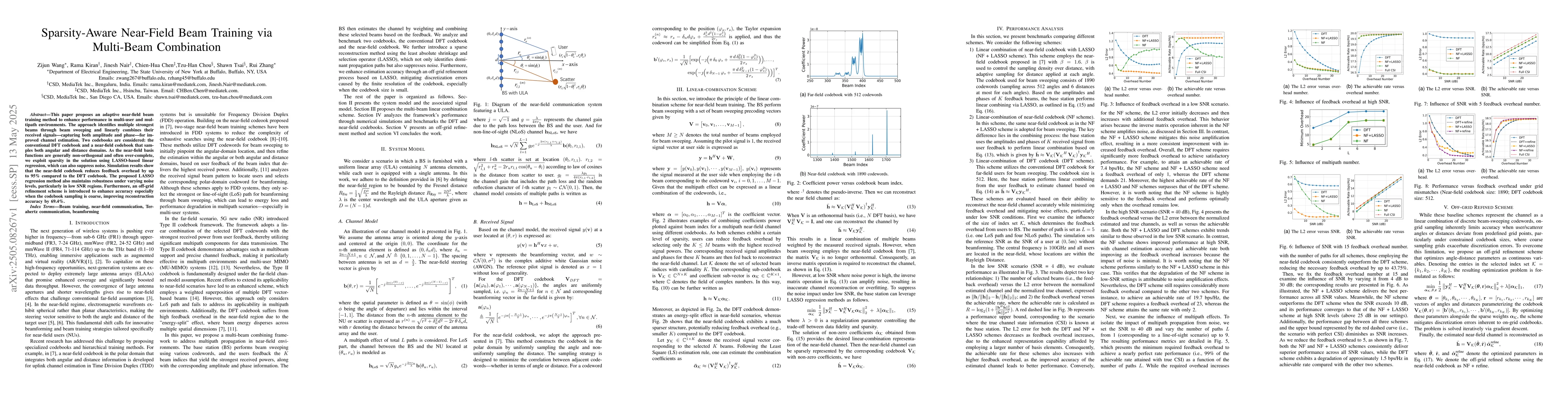 Thumbnail for Sparsity-Aware Near-Field Beam Training via Multi-Beam Combination