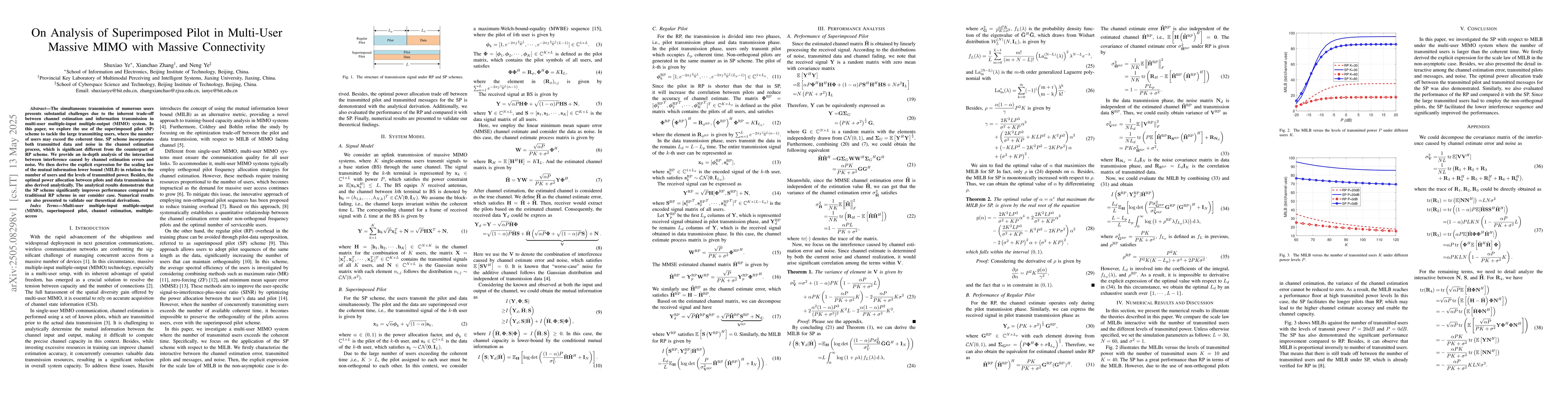 Thumbnail for On Analysis of Superimposed Pilot in Multi-User Massive MIMO with
  Massive Connectivity