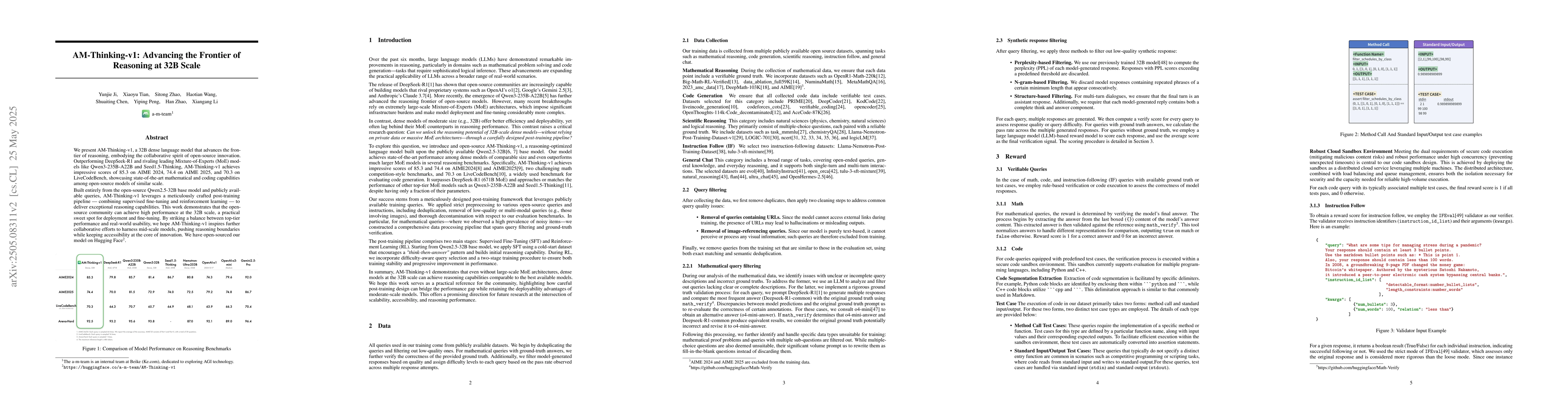 Thumbnail for AM-Thinking-v1: Advancing the Frontier of Reasoning at 32B Scale
