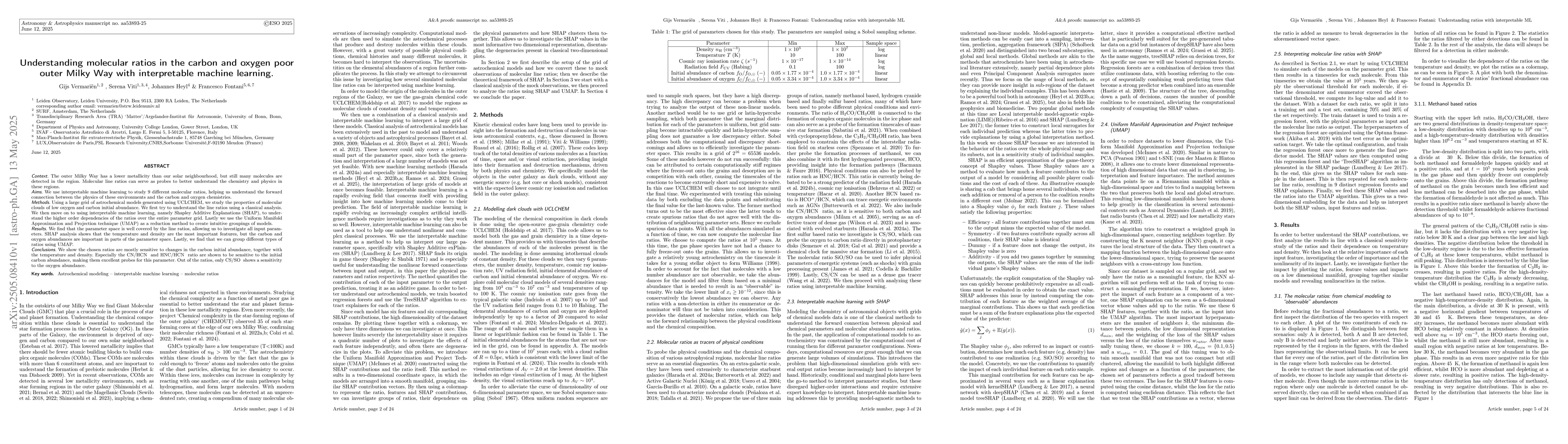 Thumbnail for Understanding molecular ratios in the carbon and oxygen poor outer Milky
  Way with interpretable machine learning