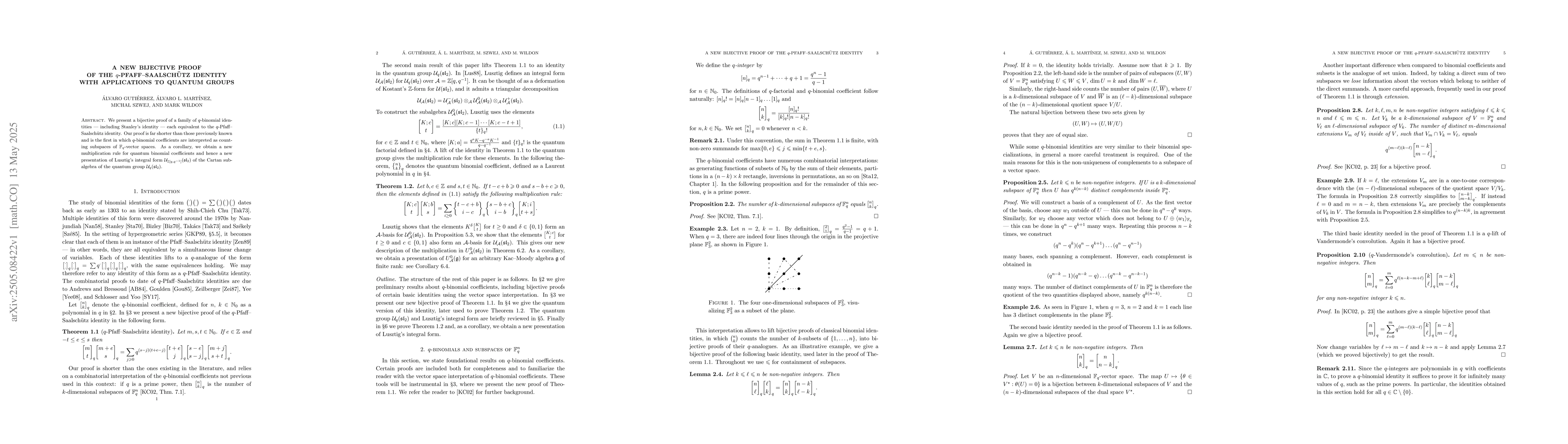 Thumbnail for A new bijective proof of the $q$-Pfaff--Saalschütz identity with
  applications to quantum groups