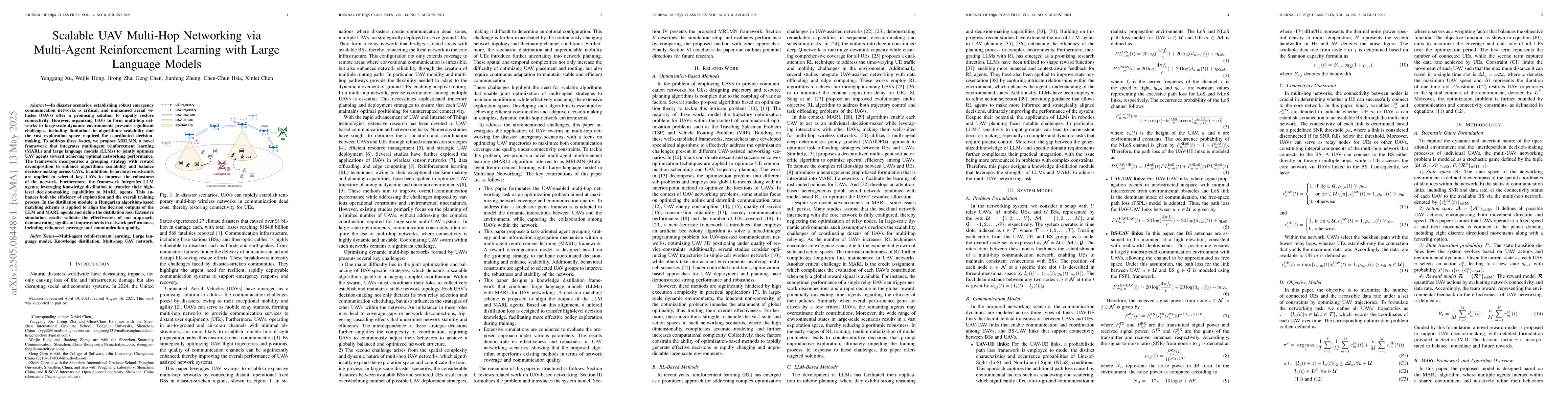 Thumbnail for Scalable UAV Multi-Hop Networking via Multi-Agent Reinforcement Learning
  with Large Language Models