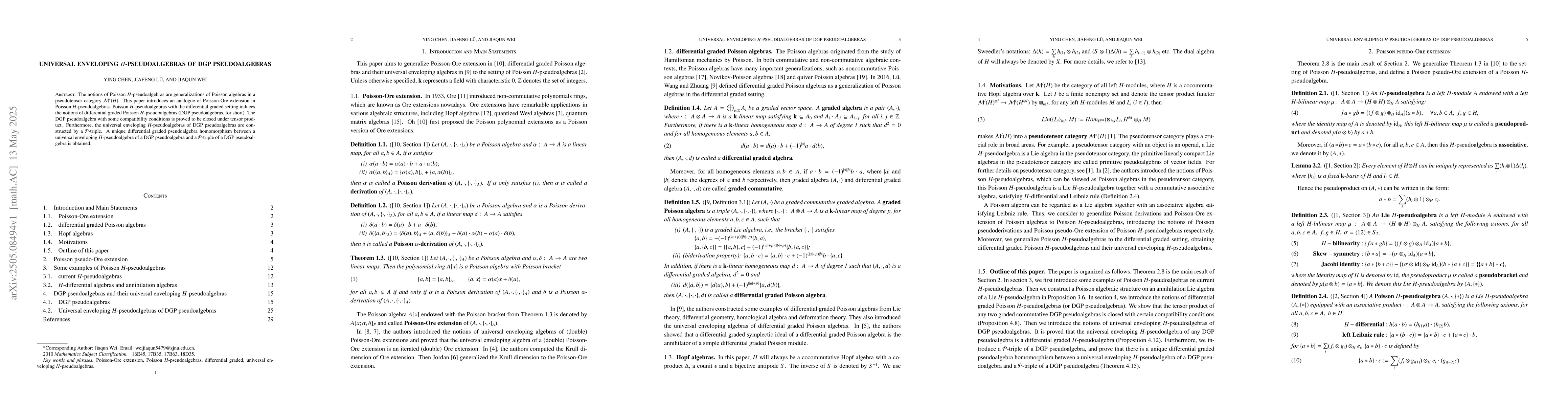 Thumbnail for Universal enveloping H-pseudoalgebras of DGP pseudoalgebras