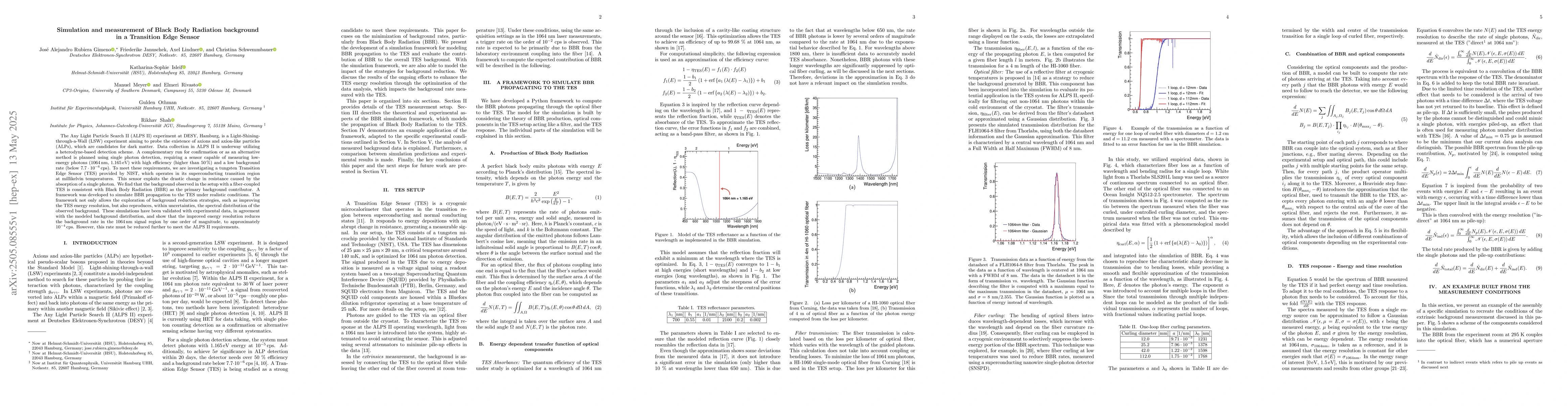 Thumbnail for Simulation and measurement of Black Body Radiation background in a
  Transition Edge Sensor