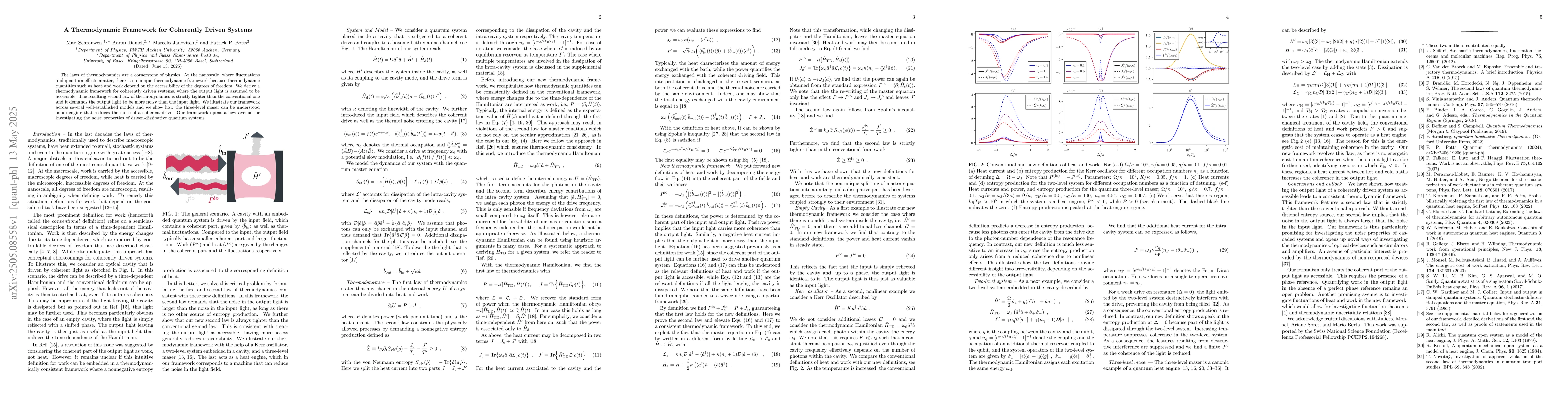 Thumbnail for A Thermodynamic Framework for Coherently Driven Systems