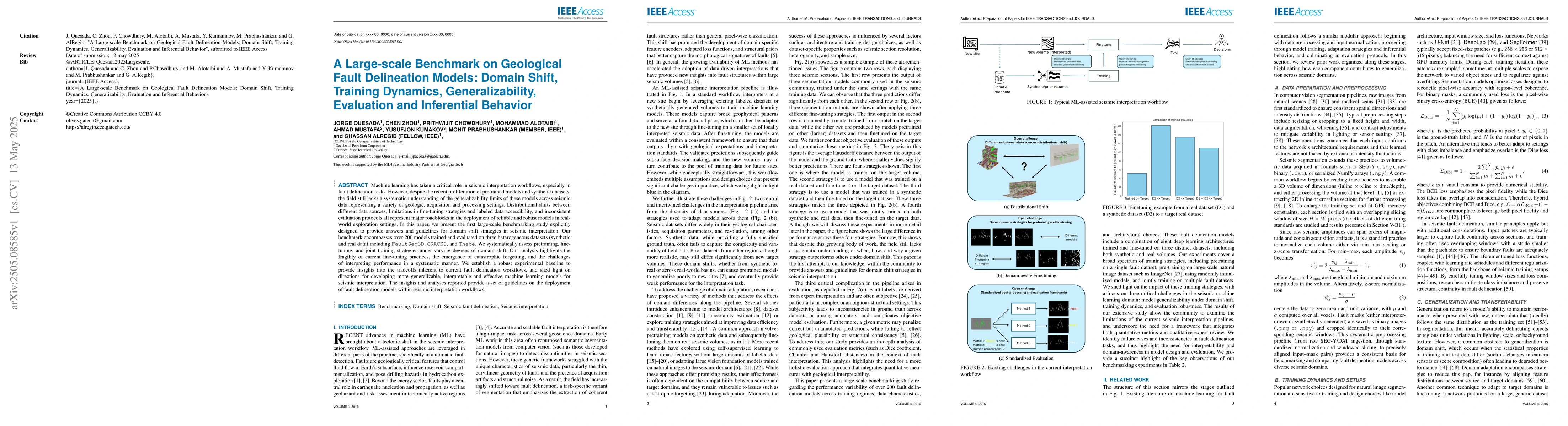 Thumbnail for A Large-scale Benchmark on Geological Fault Delineation Models: Domain
  Shift, Training Dynamics, Generalizability, Evaluation and Inferential
  Behavior