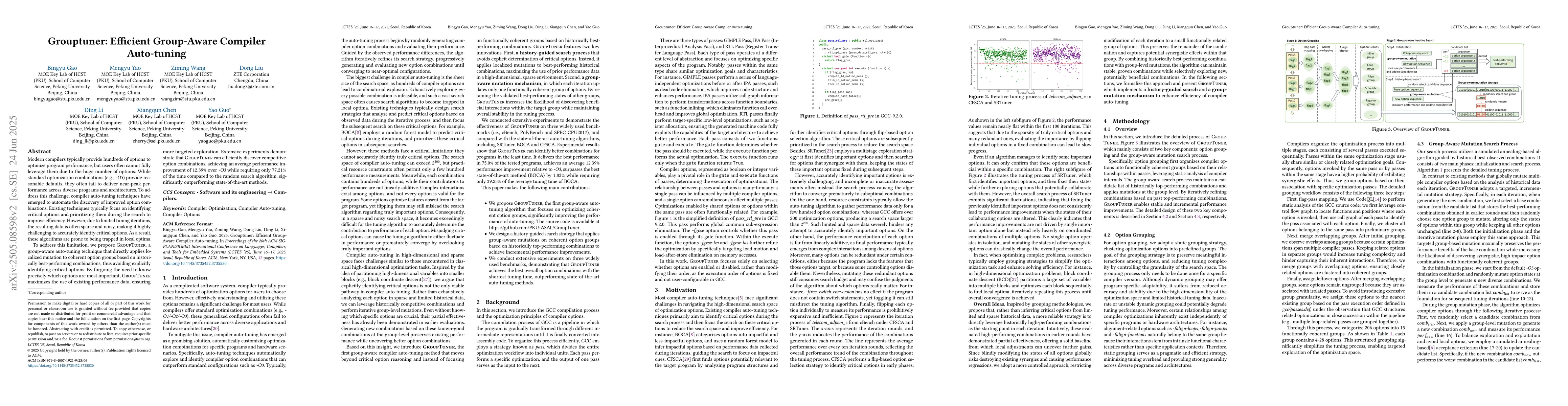 Thumbnail for Grouptuner: Efficient Group-Aware Compiler Auto-tuning