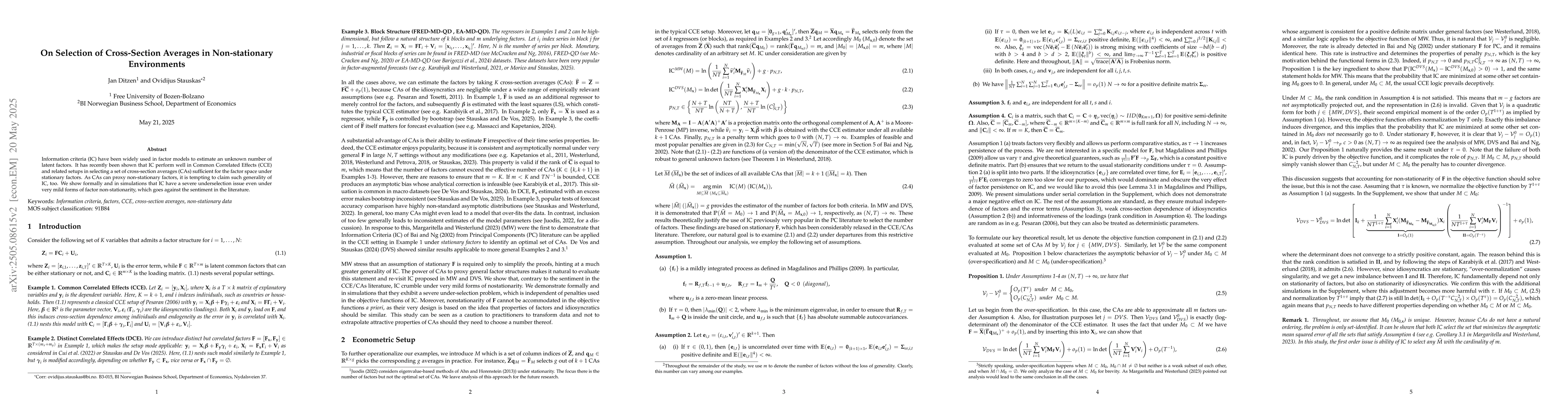 Thumbnail for On Selection of Cross-Section Averages in Non-stationary Environments