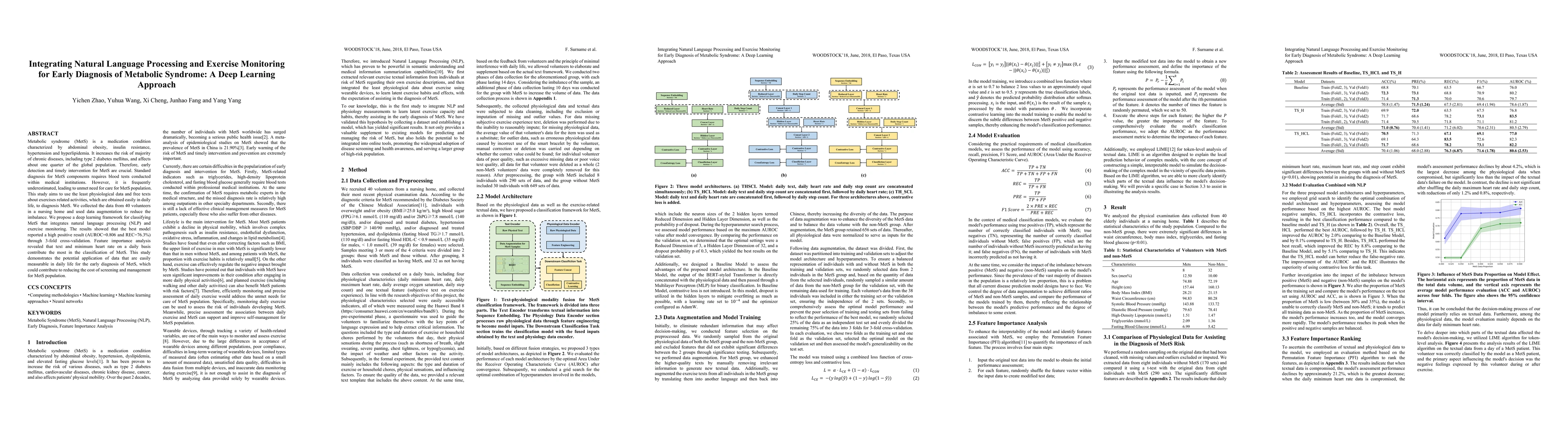 Thumbnail for Integrating Natural Language Processing and Exercise Monitoring for
  Early Diagnosis of Metabolic Syndrome: A Deep Learning Approach