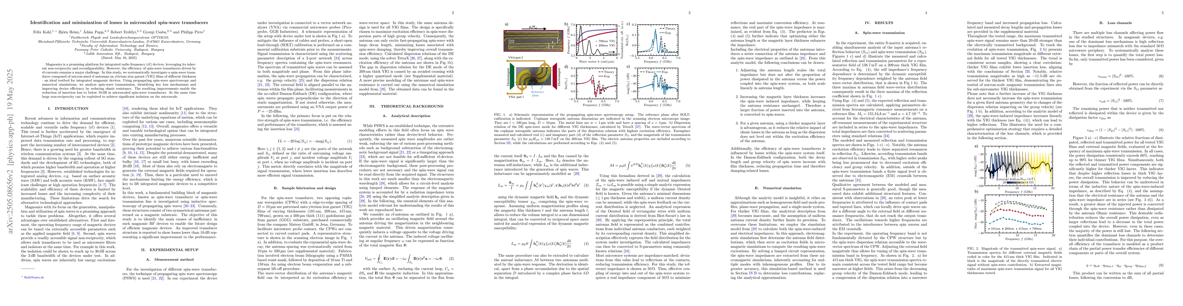 Thumbnail for Identification and minimization of losses in microscaled spin-wave
  transducers