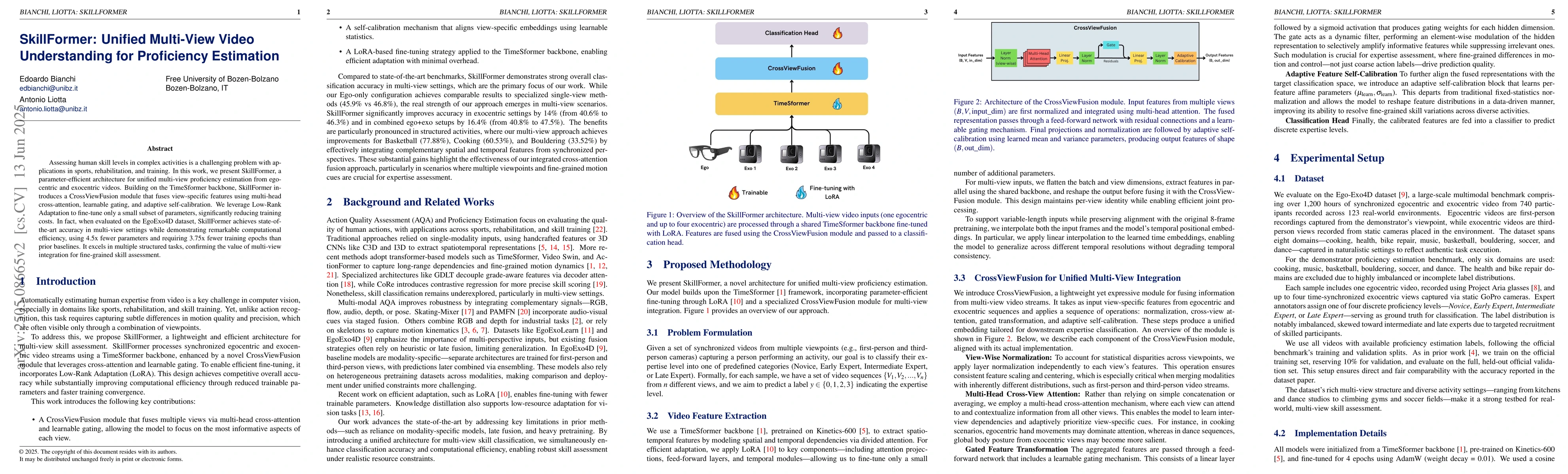 Thumbnail for SkillFormer: Unified Multi-View Video Understanding for Proficiency
  Estimation
