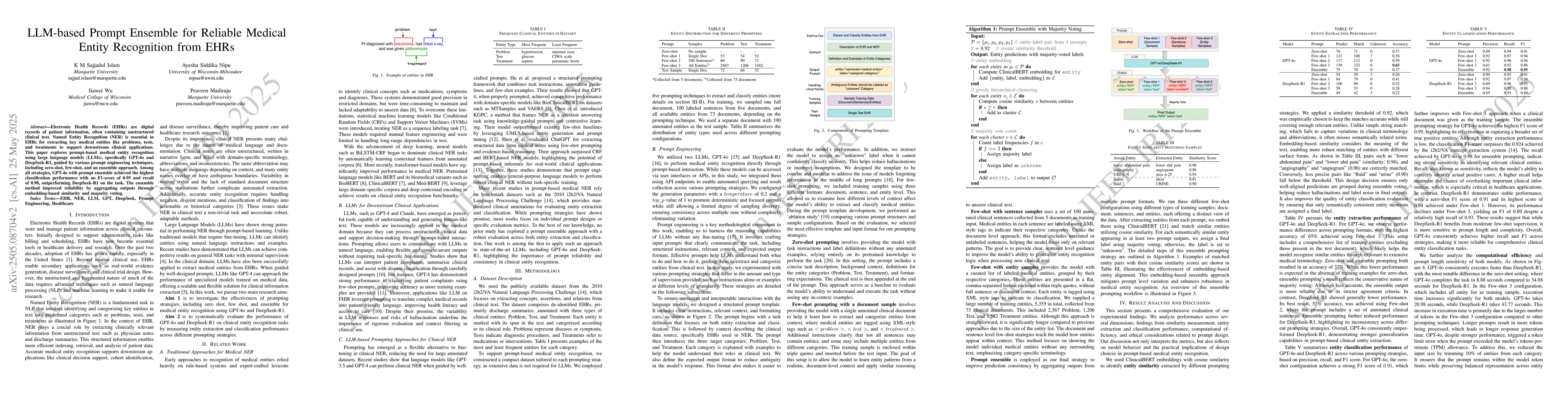 Thumbnail for LLM-based Prompt Ensemble for Reliable Medical Entity Recognition from
  EHRs
