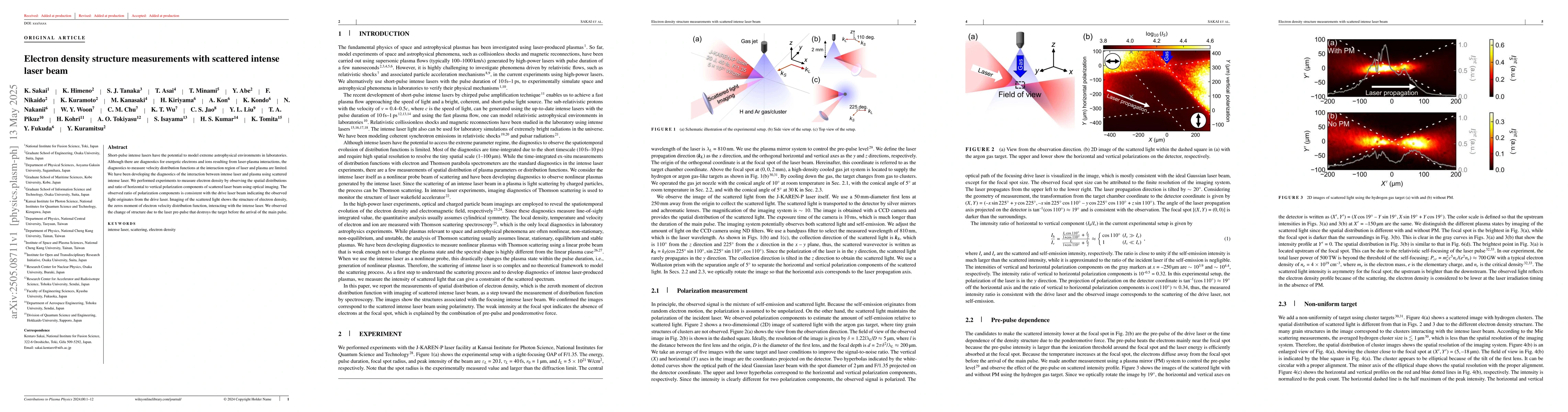 Thumbnail for Electron density structure measurements with scattered intense laser
  beam